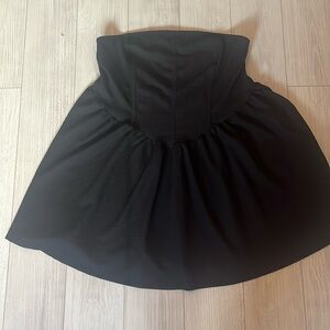 Black strapless dress